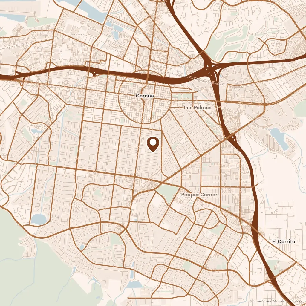 Map showing Circle City Corona Concrete in Corona