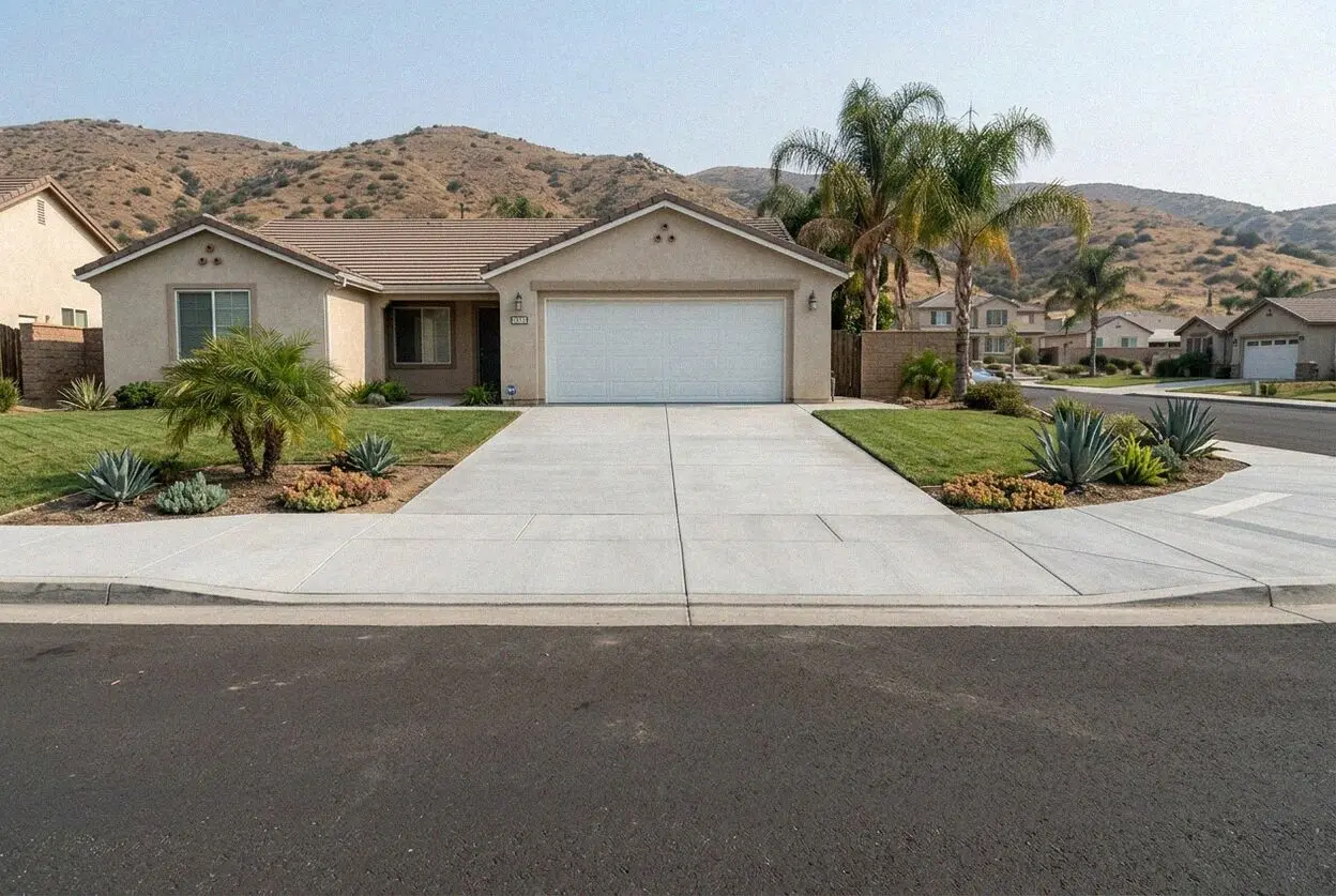 New concrete driveway at a 1920s home inside the Grand Boulevard circle