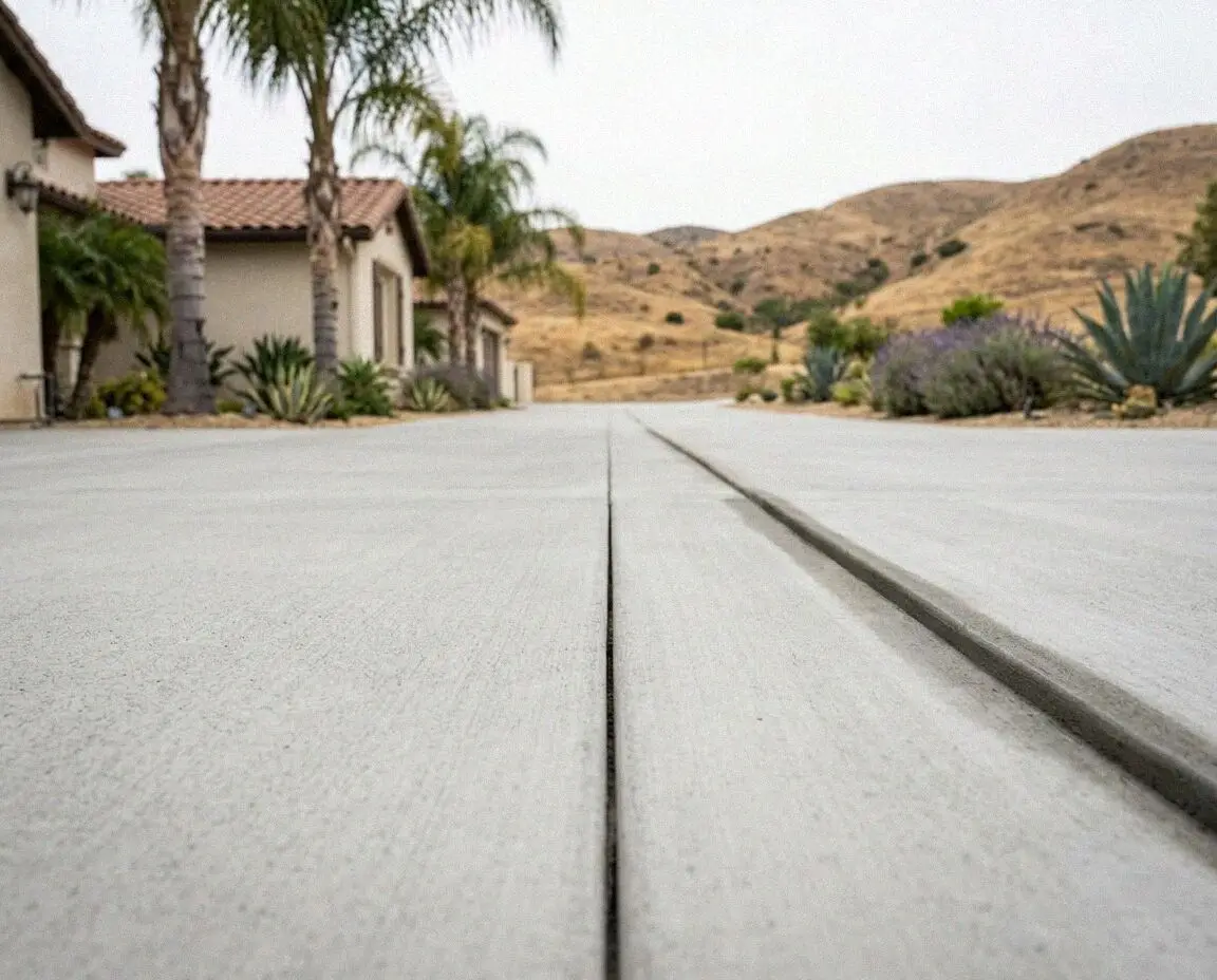 Diamond blade concrete saw cutting an interior slab in a Corona home
