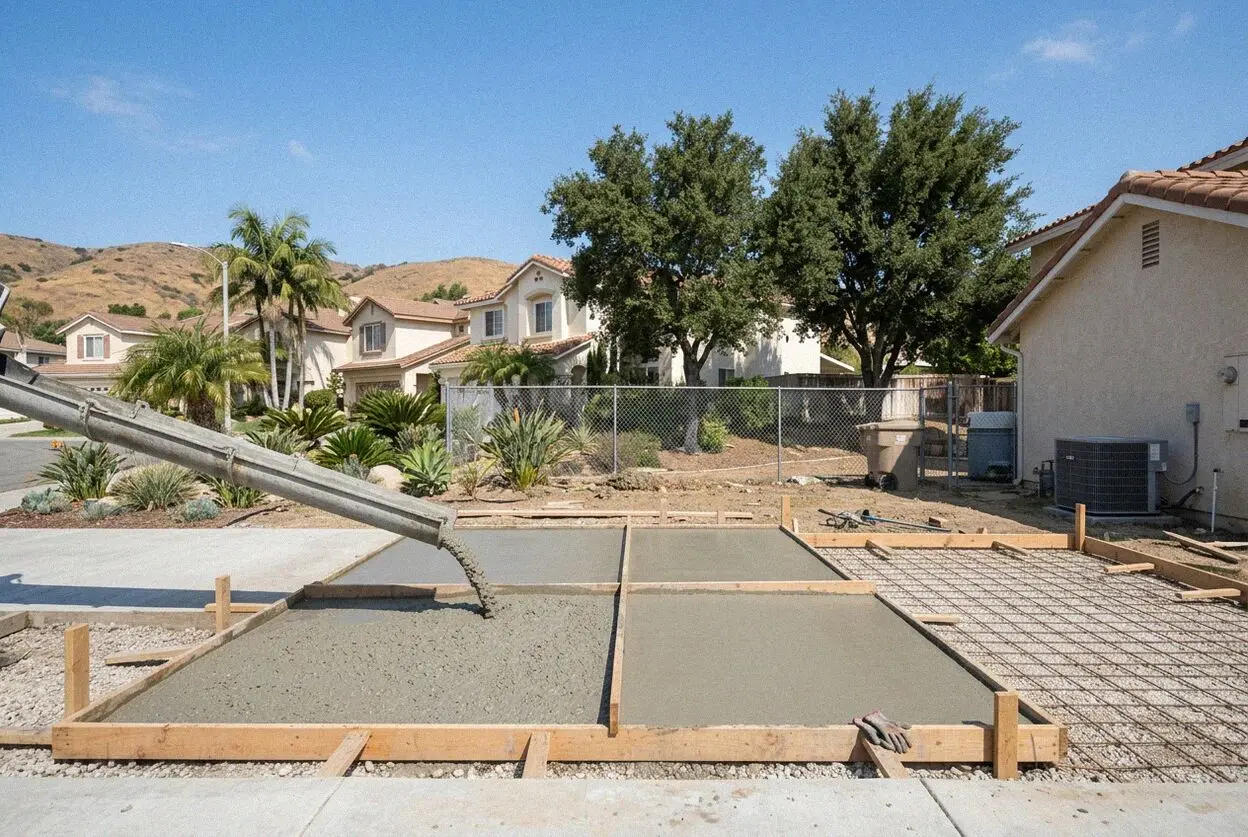 Finishing a concrete patio slab in Rancho Santa Margarita