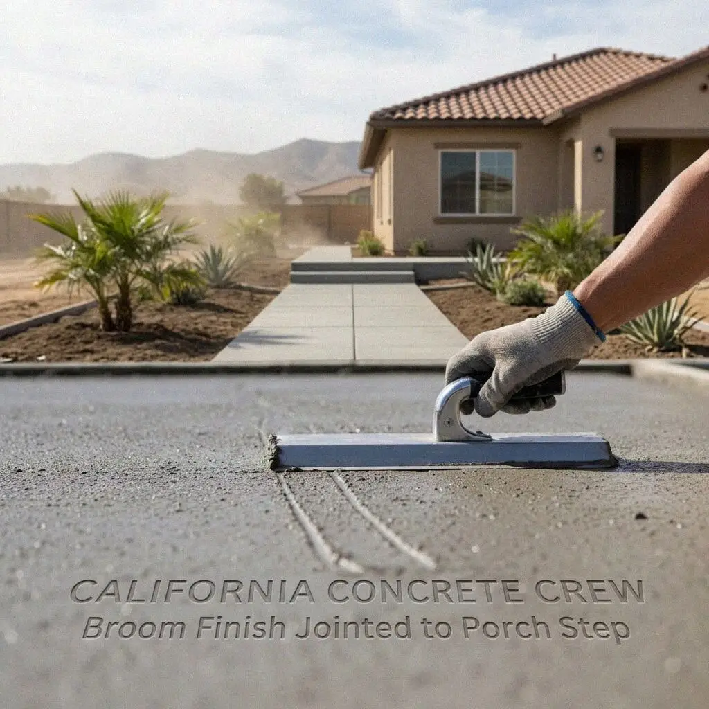 Forms and steel reinforcement for a walkway at a Corona residence